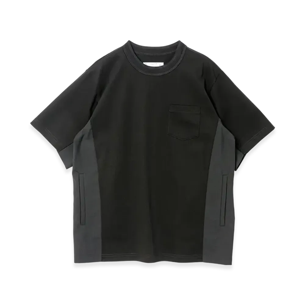 サカイ スーチング x コットンジャージー Tシャツ "ブラック"