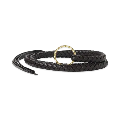 T.T Taiga Takahashi Women's Infinite Circle Hand Braided Belt "Burgundy"