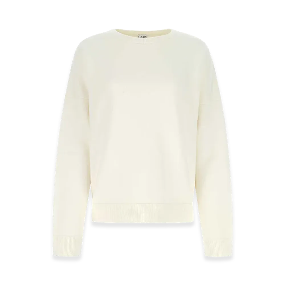 LOEWE Women's Ivory Cashmere Blend Oversize Sweater "White"