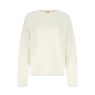 LOEWE Women's Ivory Cashmere Blend Oversize Sweater "White"