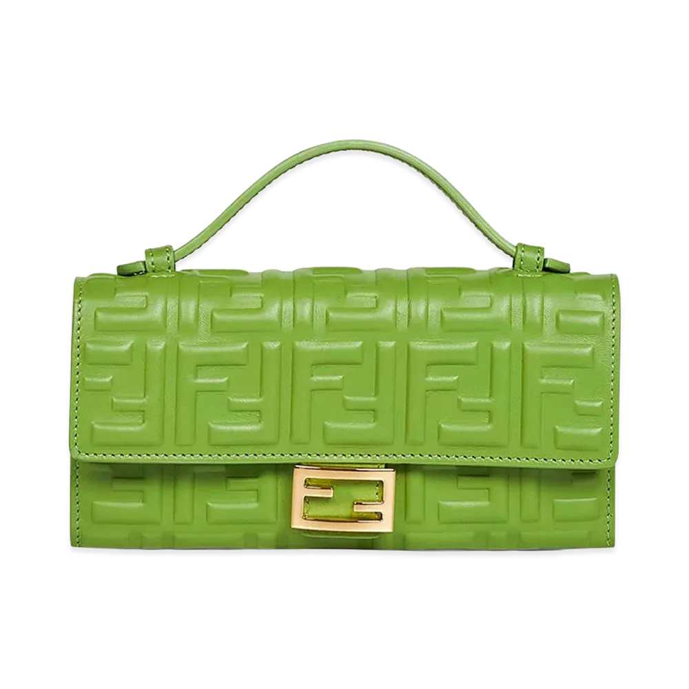 FENDI Women's Continental Baguette Wallet On Chain "Green"