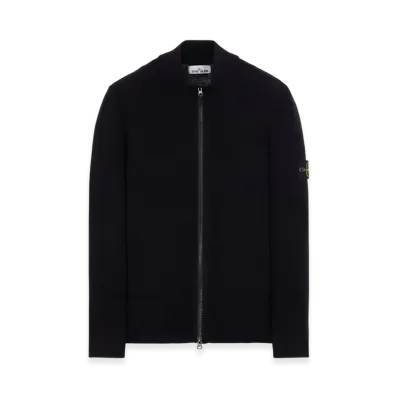 Stone Island 503A1 Stretch Wool Knit Cardigan - 22FW "Navy Blue"
