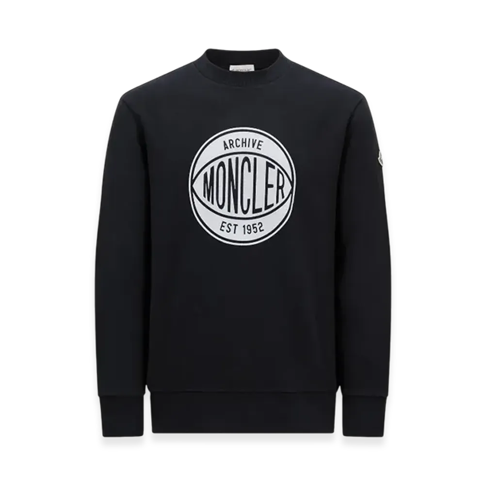 MONCLER Basketball Logo Cotton Sweatshirt "Navy Blue"