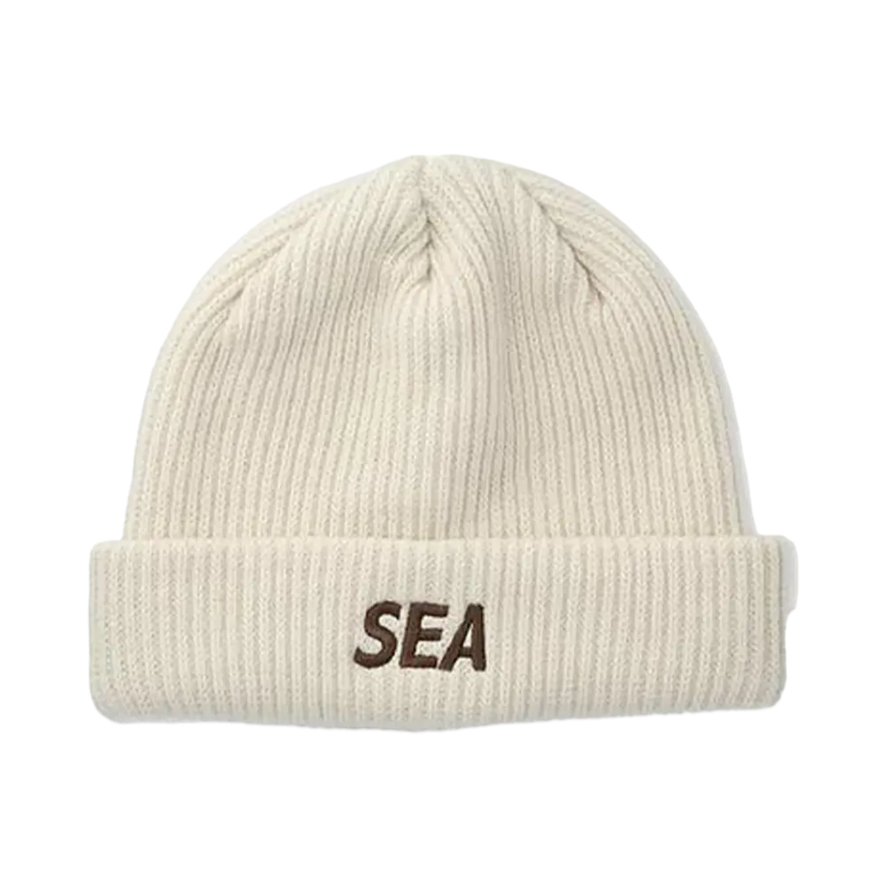 WIND AND SEA Logo Knit Cap "White"