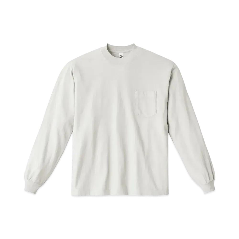 Los Angeles Apparel Long Sleeve Garment Dye Pocket T-Shirt "Cement"