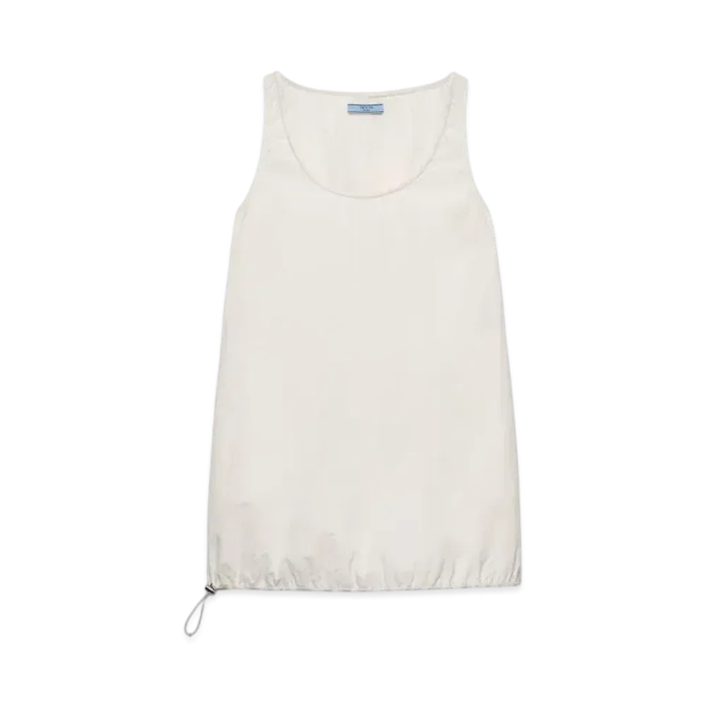 PRADA Women's Sleeveless Technical Ponge Mini-Dress "Ivory"