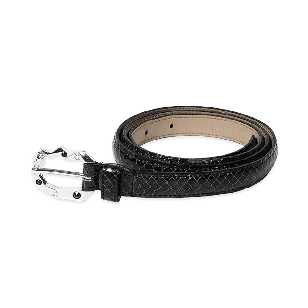 WACKO MARIA x Wolf's Head Python Leather Belt "Black"