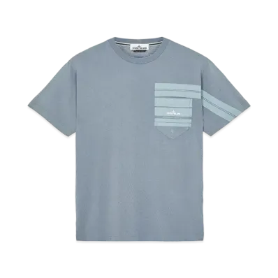 Stone Island 24679 COTTON JERSEY 'MOSAIC TWO' PRINT_SLIM FIT "Pastel Blue"