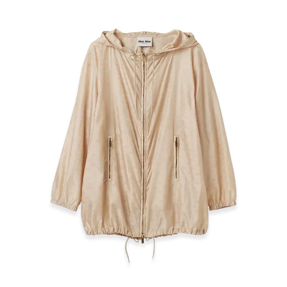 MIU MIU Women's Nylon Blouson Jacket "Desert Beige"