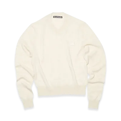 Acne Studios Wool V-Neck Sweater "Oatmeal Melange"