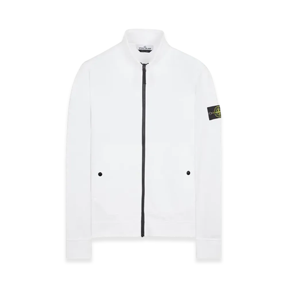 Stone Island 62820 Brushed Cotton Fleece Garment Dyed Full Zip Up Sweatshirt - 23FW "White"