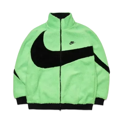 Nike Big Swoosh Reversible Boa Jacket "Illusion Green/Black"
