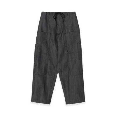 WILDSIDE YOHJI YAMAMOTO 10oz Denim Multi Pocket Draw String Pants "Black"