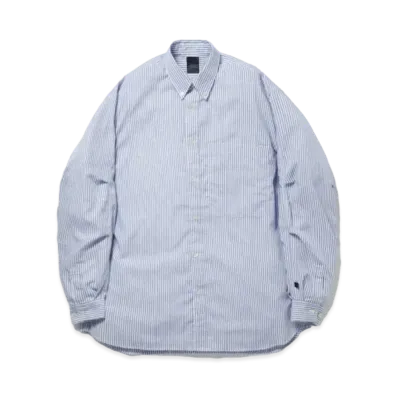 DAIWA PIER39 Tech Button Down Shirts L/S Stripe "Sax"