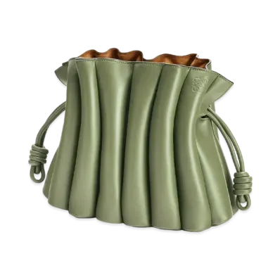 LOEWE Flamenco Ondas Clutch Bag In Smooth Calfskin "Rosemary"