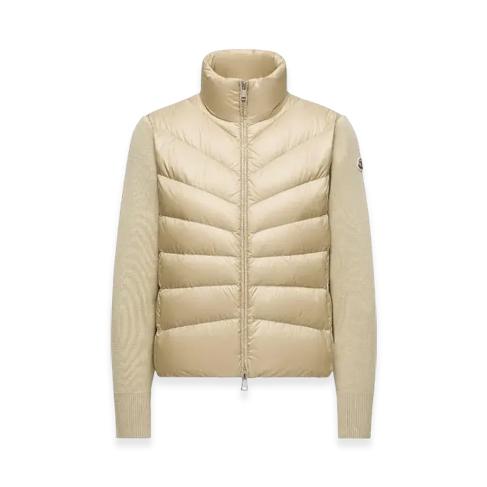 MONCLER Padded Wool Cardigan "Beige"