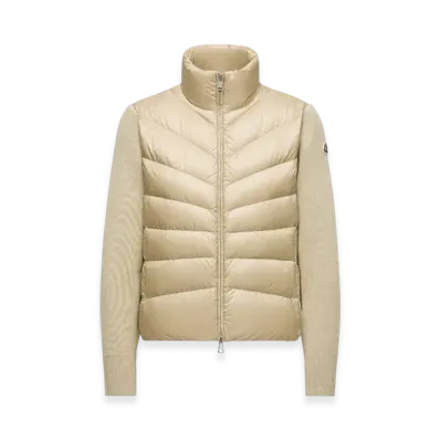 MONCLER Padded Wool Cardigan "Beige"