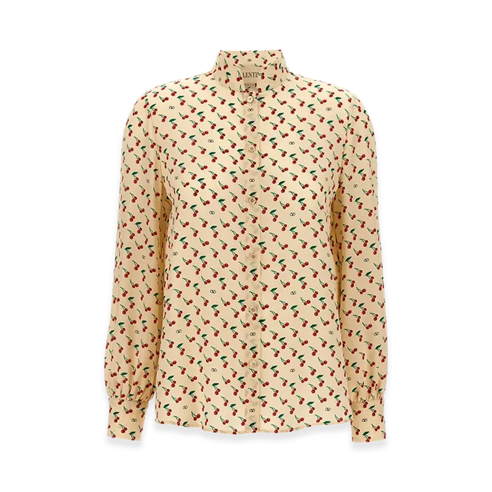 Valentino Garavani Women's 'cherryfic' Shirt "Beige"
