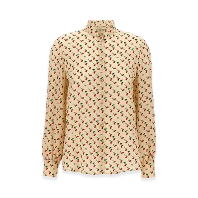 Valentino Garavani Women's 'cherryfic' Shirt "Beige"