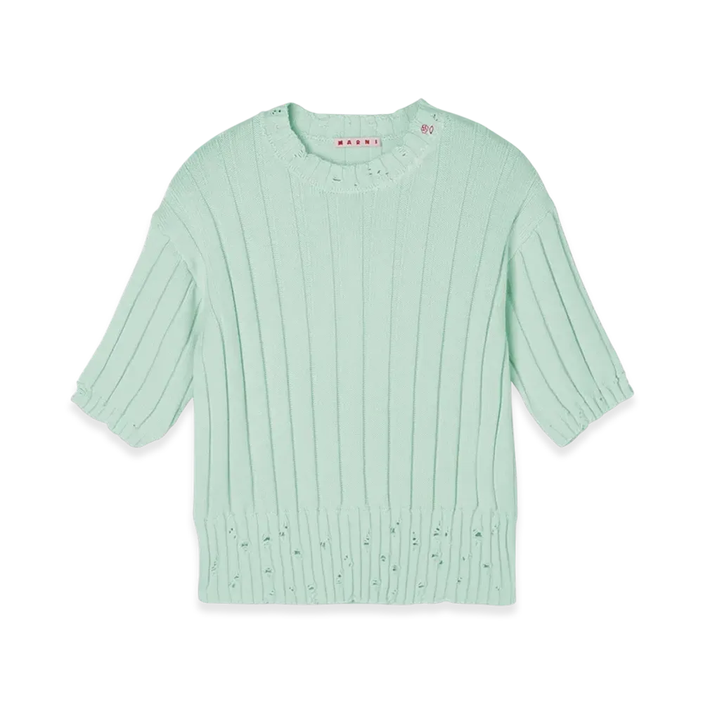 MARNI Crew Neck Short Sleeve Knit "Green"