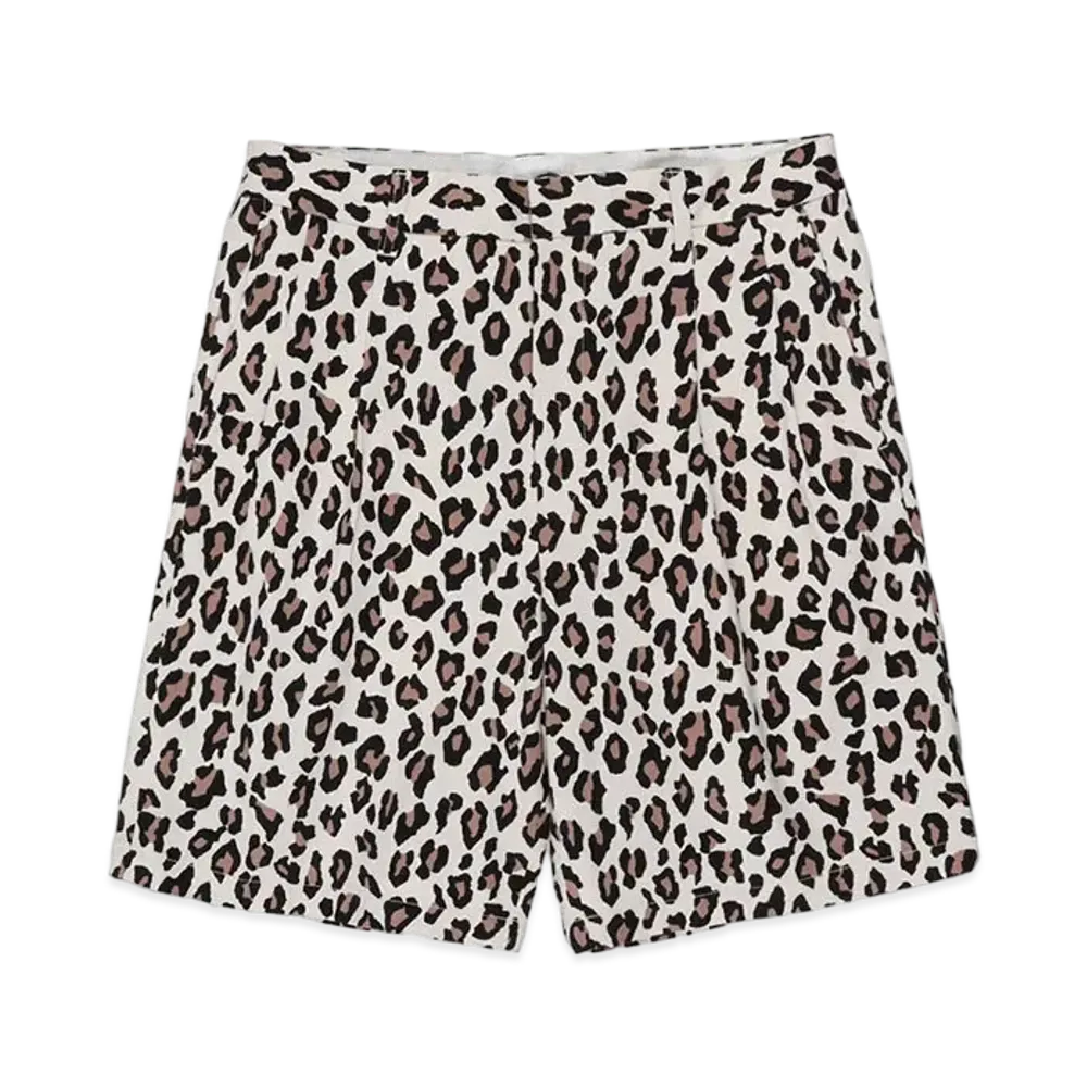 WACKO MARIA Dickies / Leopard Double Pleated Short Trousers "Ivory"