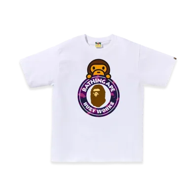 A BATHING APE Milo On Busy Works Tee "White/Purple"