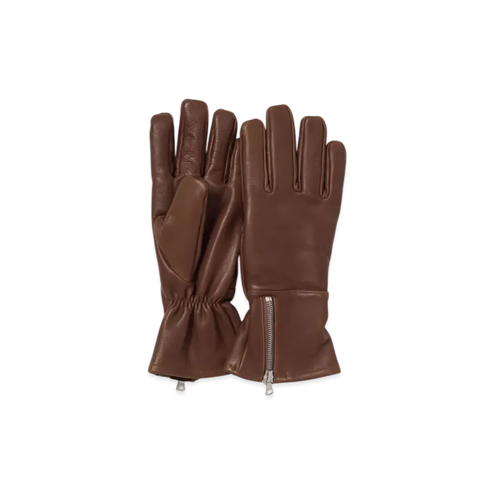 AURALEE Calf Leather Gloves "Brown"
