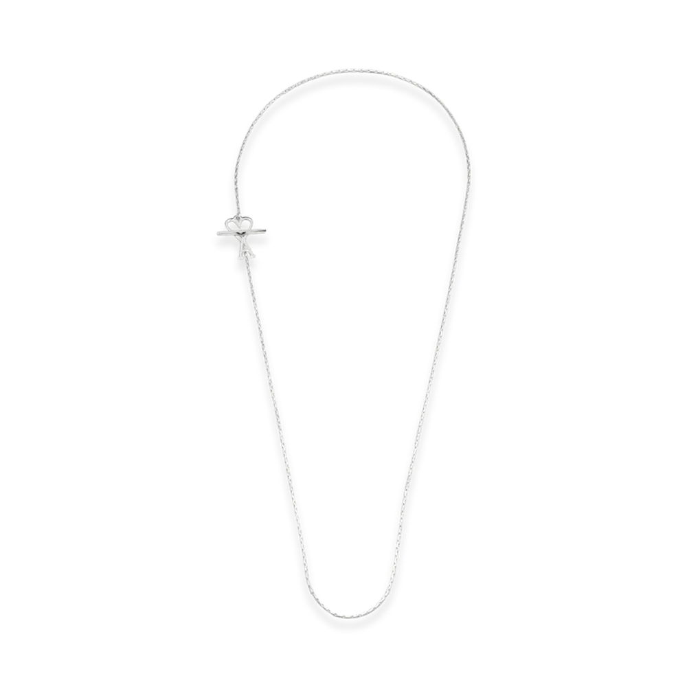 AMI PARIS Brass Ami De Coeur Chain Necklace "Silver"