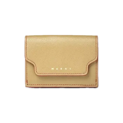 Marni Saffiano Leather Tri Fold Wallet