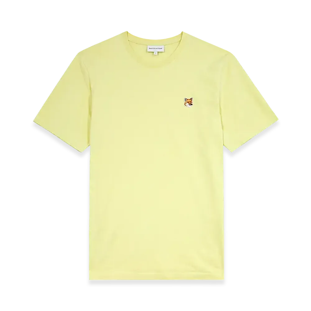 Maison Kitsune Fox Head Patch Regular T-shirt "Chalk Yellow"