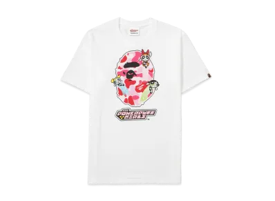 A BATHING APE x The Powerpuff Girls Ape Head Tee "White"