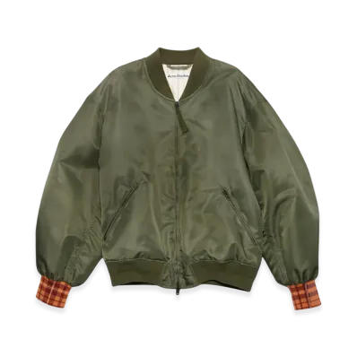 Acne Studios Satin Bomber Jacket "Olive Green"