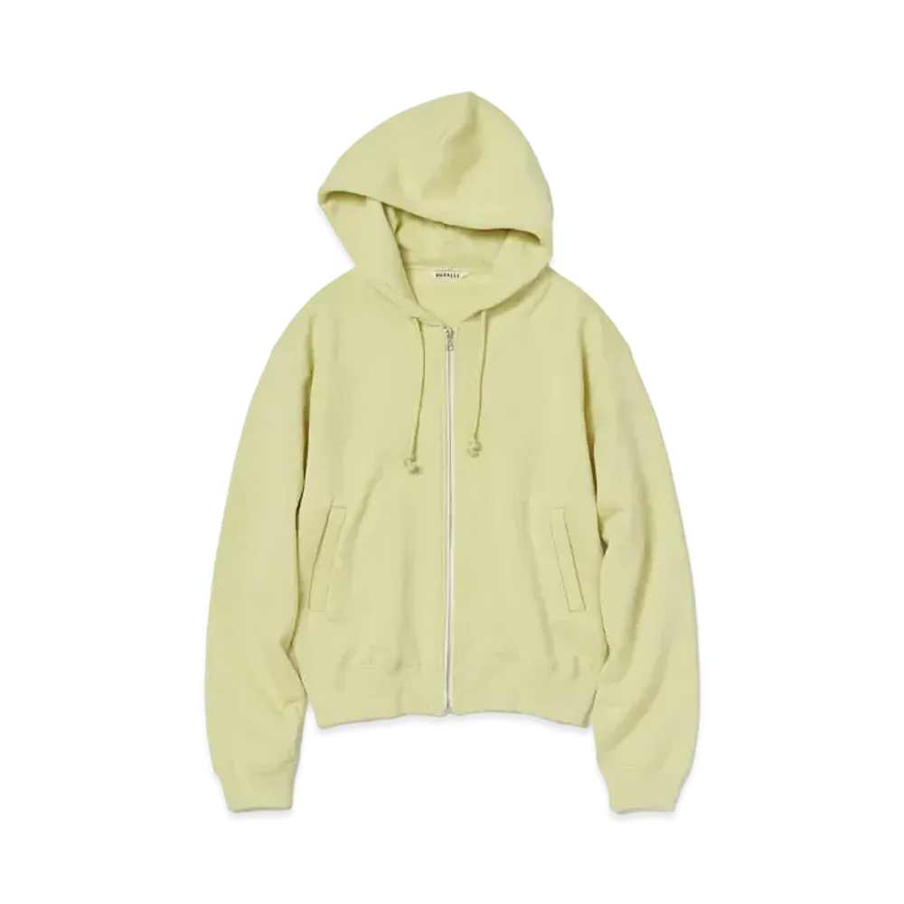 AURALEE Smooth Soft Sweat Zip Parka "Light Lime"