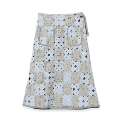 ENGINEERED GARMENTS x BEAMS Exclusive Crochet Wrap Skirt "Sax/Lightgray"