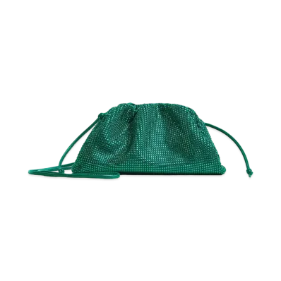 Bottega Veneta Satin Mini Pouch "Emerald"