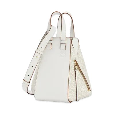 LOEWE Small Hammock Bag In Anagram Jacquard And Calfskin "Ecru/Soft White"