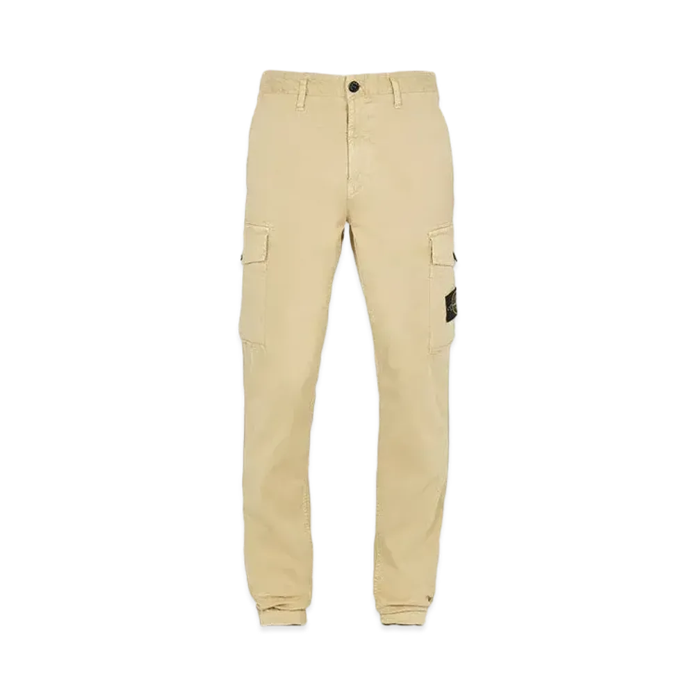 Stone Island 318L1 STRETCH BROKEN TWILL COTTON_'OLD' EFFECT_SLIM FIT "Ibory"