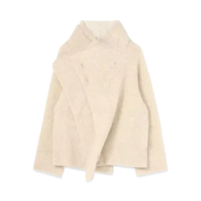 Yohji Yamamoto Y's WOOL POLYESTER PILE ASSYME CARDIGAN "Off White"