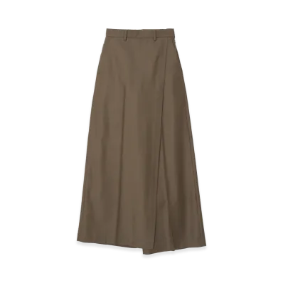 YOKE Super120's Wool Serge Layered Trousers "Khaki Brown"