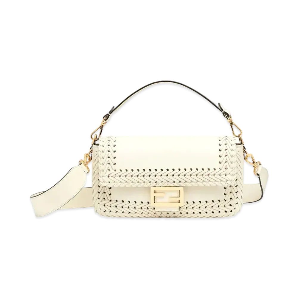 FENDI Baguette Leather Bag "White"