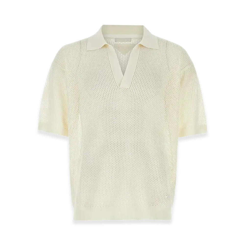 PRADA Silk Blend Polo Shirt "White"