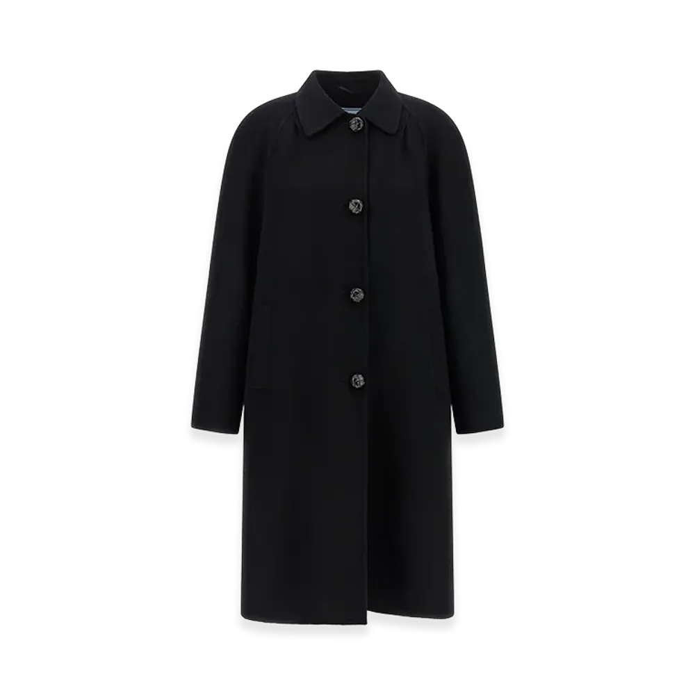 PRADA Women's Wool Blend Coat "Black"