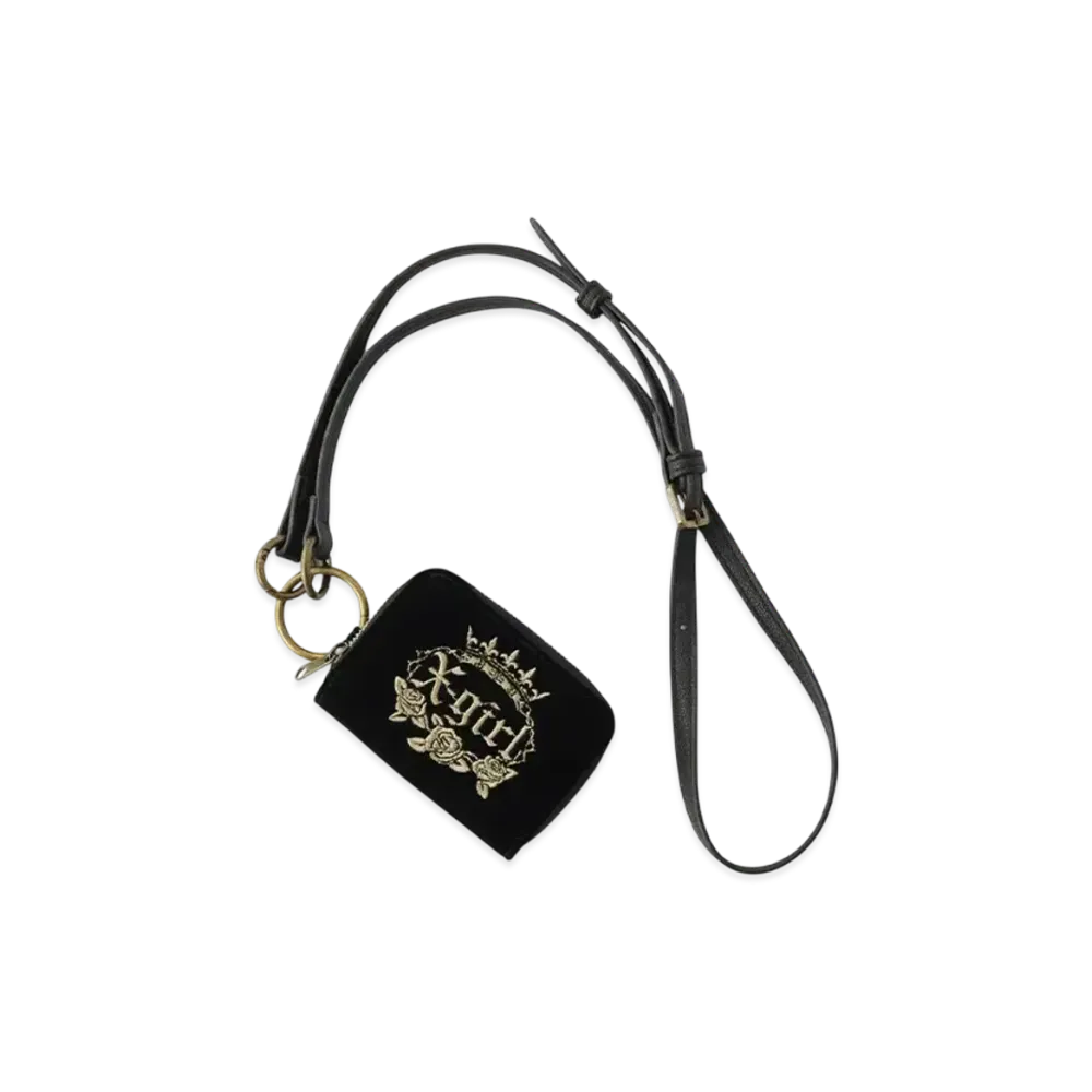 X-Girl Rose And Crown Coin Card Case "Black"