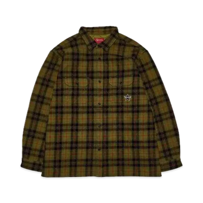 Supreme Quilted Plaid Flannel Shirt "Olive"