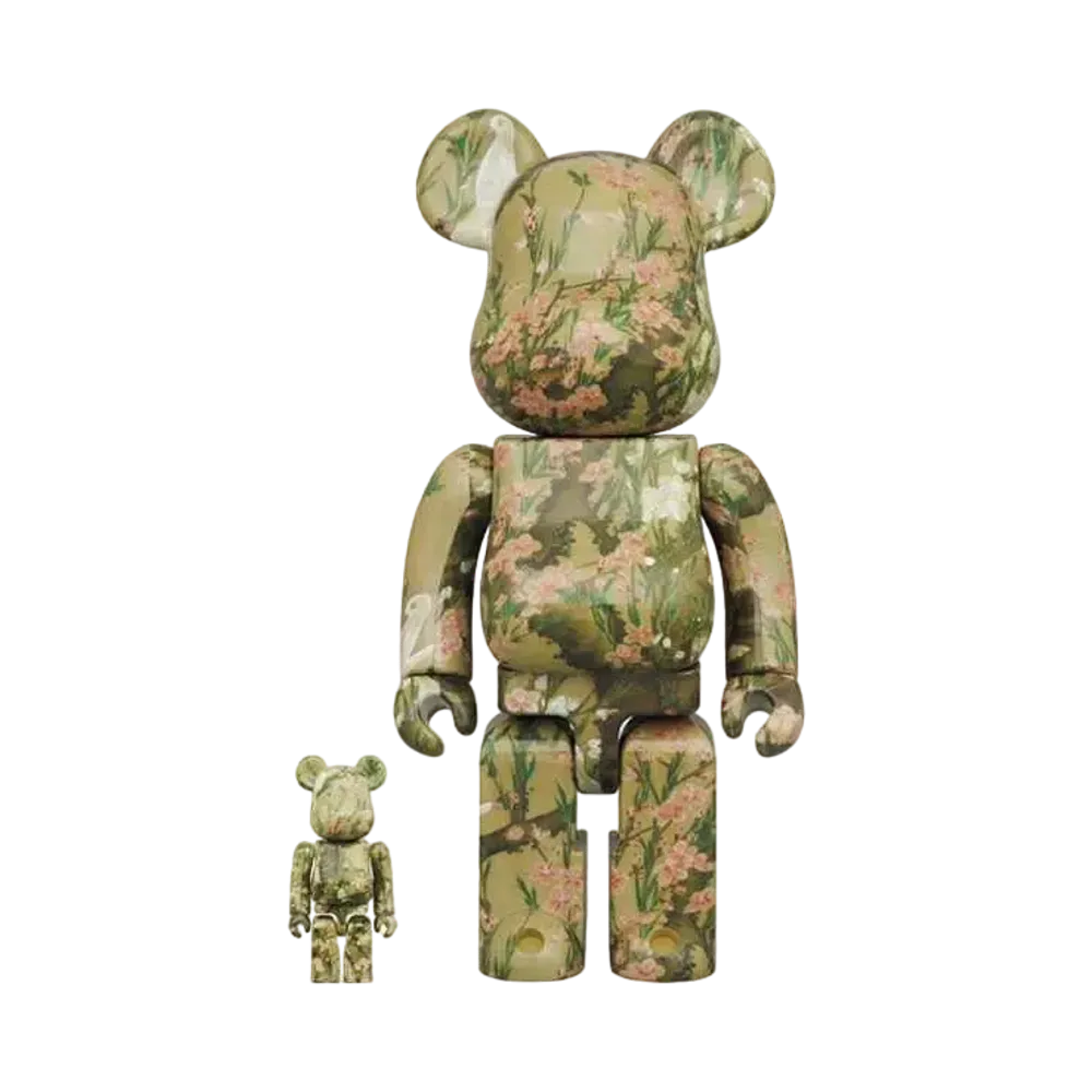 Bearbrick Ito Jakuchu Toka Shokin-zu (Peach Blossoms and Small Birds) 100% & 400%