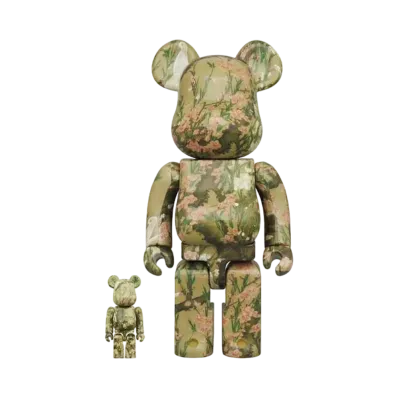 Bearbrick Ito Jakuchu Toka Shokin-zu (Peach Blossoms and Small Birds) 100% & 400%
