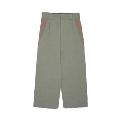 Graphpaper Side Seamless Cropped Pants "Grey Green"