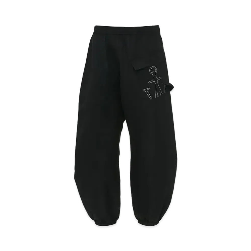 JW ANDERSON Twisted Joggers With Anchor Logo Embroidery "Black"