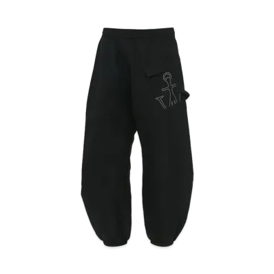 JW ANDERSON Twisted Joggers With Anchor Logo Embroidery "Black"