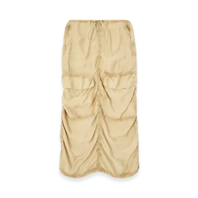 Diesel O-Racle Cargo Midi Skirt In Treated Viscose-Nylon "Beige"